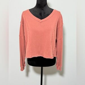 ALTAR’D STATE Blush Pink Waffle Knit Thermal Long Sleeve- S